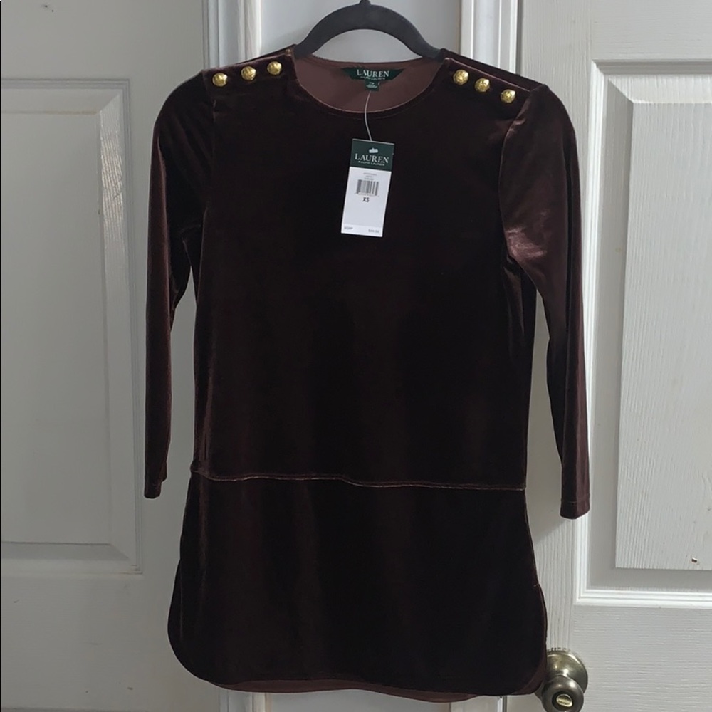 Ralph Lauren Women’s Suede Long Sleeve Top